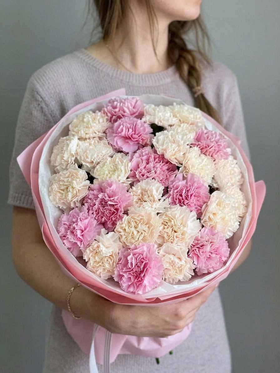 Моно-букет из 25 диантусов